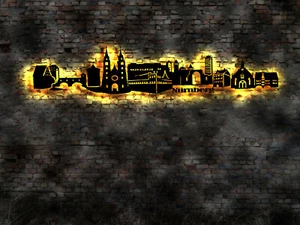 3D LED Deko Nürnberg Wandtattoo Skyline Aufkleber Buch Stadtplan map Bild Karte - Bild 1 von 1