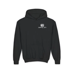 Youth Hoodie Capitol City,Kids Sweatshirt, City Skyline Jumper, Urban Clothing, - Picture 1 of 7