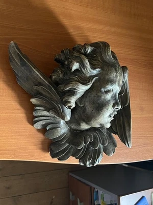 Tête de Chérubin en Plâtre Angelot Ailé Ange Cupidon Putto Amour 18-19eme XIXème - Photo 1/4