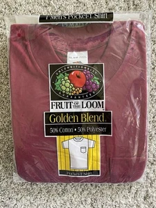 Vtg Fruit of the Loom Wine Pocket T Shirt Golden blend New Sealed XXL 1994 90s - Picture 1 of 7