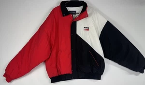 VTG 90’s Holley Carb XL Coat Jacket USA Made By Swinger Red Black White Hot Rod - Picture 1 of 19