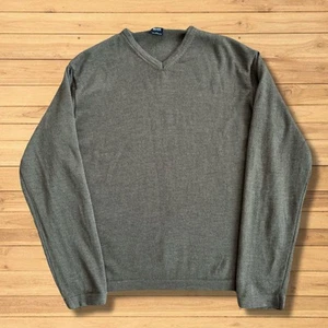 Hugo Boss 100% Extra Fine Merino Wool Khaki V-Neck Jumper - Men’s Size UK Large - Picture 1 of 7