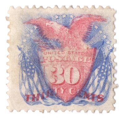 US Sc# 121 USED { "SCARCE 30c PICTORIAL } VERY LIGHT CANCEL FROM 1869 CV$ 500.00 - Image 1 of 4