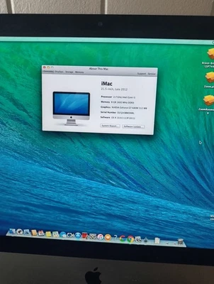 Apple iMac 21.5" Late 2012 Core i5 2.7GHz 8GB RAM 256GB SSD, NVIDIA 640M, Great - Image 1 of 4