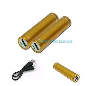 2X 2600MAH PORTABLE POWER BANK BATTERY CHARGER MICRO USB GOLD NEXUS 4 OPTIMUS G - Zdjęcie 1 z 1