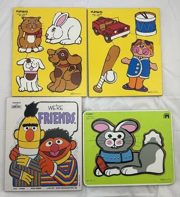 1976 Frame Tray Puzzles (4) Playskool Complete in Great Condition FREE SHIPPING - Image 1 of 4