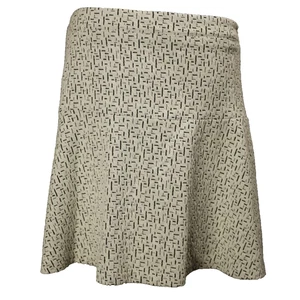 Ann Taylor Loft Mini Skirt Side Zip Lined Stretchy White & Black 10 (32x18.5) - Picture 1 of 17