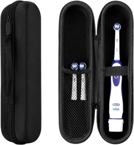 Estuche para cepillo de dientes eléctrico de viaje, caja de almacenamiento portátil con soporte para contenedor, PU... - Imagen 1 de 6