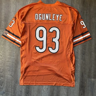 复古 Reebok NFL 芝加哥熊队 Adewale Ogunleye #93 球衣成人 L 罕见 — 第 1/4 张图片