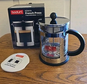 Bodum Cafetera de prensa francesa Kenya de 17 oz 4 tazas de acero inoxidable Nueva - Imagen 1 de 5
