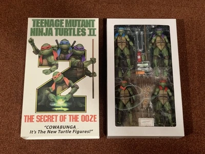 NECA TMNT Teenage Mutant Ninja Turtles 2 Secret Of The Ooze Paquete de 4 *nuevo* SOTO Foto 1 de 4