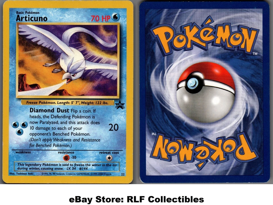 1999 Pokemon, WoTC Promos, #22 Articuno, Black Star Promo (b) - Image 1 of 1