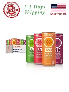 IZZE Miscela di Succo Spumante Bevande, Confezione Varietà Senza Zuccheri Aggiunti, 8,4 FL OZ, 24 - Foto 1 di 4