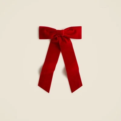 J. Clip de pelo Crew de terciopelo con moño rojo nuevo con etiquetas Foto 1 de 4