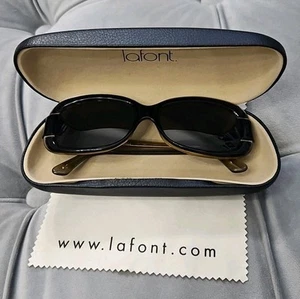 Jean Lafont Vintage Deluxe 103 Black Brown Oval Sunglasses Womens Frames Paris - Picture 1 of 20