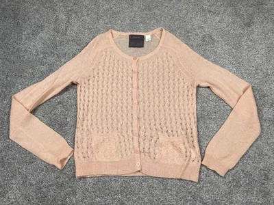 Suéter Ginebra Mujer Pequeño Melocotón Abotonado Cárdigan Lana Mohair Delicado Top Foto 1 de 4