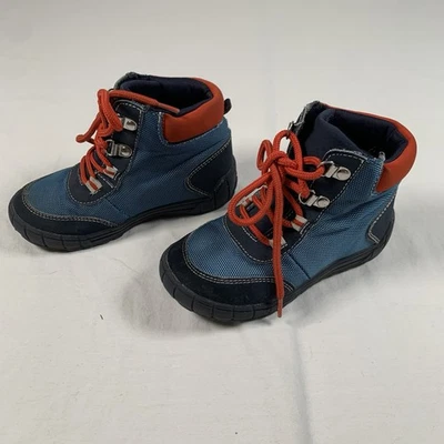 GYMBOREE SNOW LEGEND Size 12 BLUE Hiking Boots Lace Up EUC Rubber Sole - Image 1 of 4