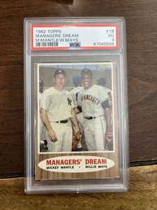 1962 Topps - Managers Dream Mickey Mantle, Willie Mays, - Bild 1 von 2