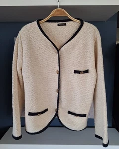 MASSIMO DUTTI, Cardigan, Strickjacke, Strickblazer, M 38,40, Beige, SchwarzNeu - Bild 1 von 11