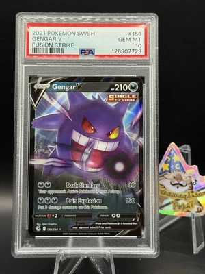 PSA 10 GEM 2021 Pokemon Gengar V #156/264 Fusion Strike - Image 1 of 2