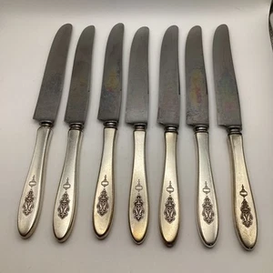 7 Pc Bird Of Paradise Onieda Community Hollow Dinner Knives 8 1/2” Silverplate - Bild 1 von 8