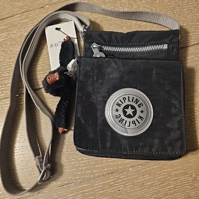 Новый с Ярлыками KIPLING черный новый Eldorado сумка через плечо регулируемый серебряный ремень K1A787 - Изображение 1 из 4