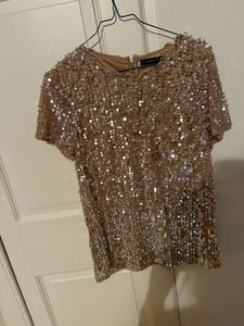 Women’s french Connection Beaded Top Size 12 - Picture 1 of 4