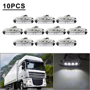 10x LED Side Clearance Marker Light Fit Car Truck Trailer Pickup 12V 24V White - Picture 1 of 10