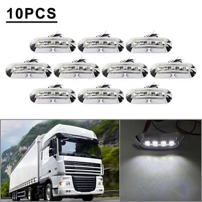 10x LED Side Clearance Marker Light Fit Car Truck Trailer Pickup 12V 24V White - Image 1 of 4