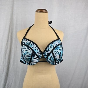 PlayBoy Swim Size 14 Halter Neck Tie Back Padded Cup Bikini Top ***READ - Picture 1 of 11