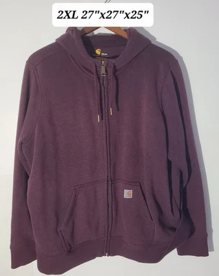 Sudadera con capucha para mujer Carhartt cremallera completa granate 2XL Foto 1 de 4