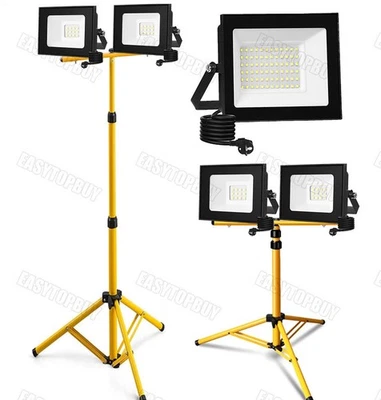 WOWSPEED Inundador LED con enchufe + trípode reflector proyector de construcción faro lámpara exterior DHL
