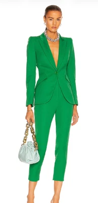 NEW Alexander McQueen 40 or 2/4 US One Button Jacket Chrome Green Blazer Jacket - Image 1 of 4