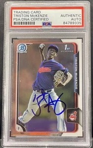 2015 Triston McKenzie Bowman Chrome 1st Signed Slabbed Rookie Guardians PSA/DNA - Picture 1 of 2