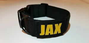 Taktisches Hundehalsband Made in American 2" einfarbig schwarz + personalisierter Aufnäher - Bild 1 von 5