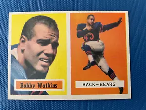 1957 Topps Football Bobby Watkins #7 - Chicago Bears - EX or better - Picture 1 of 4