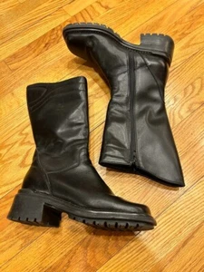 Botas de Tacón Impermeables Blondo, 7 1/2, Cuero Negro Punta Punta con Cremallera Lateral - Imagen 1 de 7