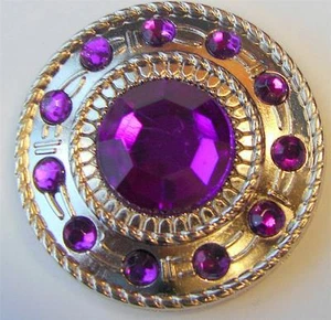 1-1.5" BOLD Silver PURPLE Concho  Bling for Headstall spur Chap Saddle Pad Craft - Bild 1 von 1