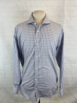 Черный коричневый 1826 мужчин серый и синий клетку хлопок платье рубашка 18 - 36 $98 - Изображение 1 из 4