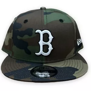 Gorra Medias Rojas Adulto Verde Camuflaje Snapback New Era 9Fifty MLB Boston - Imagen 1 de 9