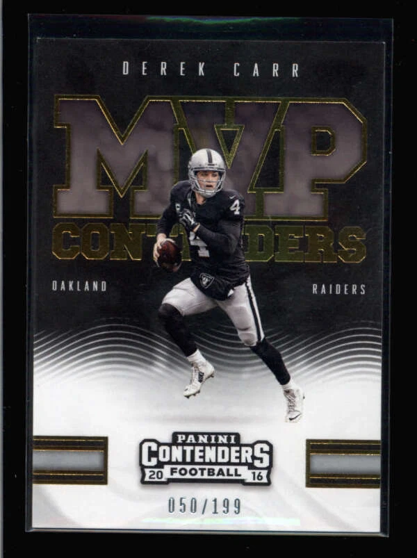 DEREK CARR 2016 CONTENDERS #5 MVP CONTENDERS GOLD PARALLEL #050/199 BA4435 - Image 1 of 1