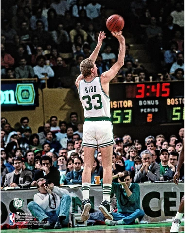 Larry Bird Boston Celtics Unsigned Shooting Photograph Cover