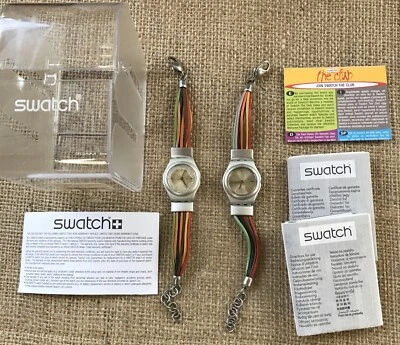 Lot of 2 Swatch Irony YSS1006 2004 Ladies Watch Filamento Multicolor 25mm, Read! - Image 1 of 4