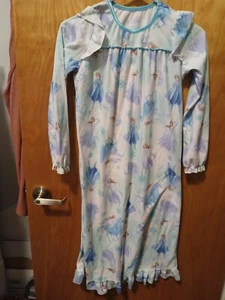 DISNEY FROZEN NIGHTGOWN SIZE L 10 12 BLUE LONG SLEEVE ELSA - Picture 1 of 4