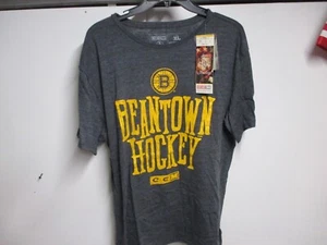 BOSTON BRUINS "CCM" MENS "BEANTOWN HOCKEY T SHIRT (XL) NWT TRI-BLEND VERY SOFT - Picture 1 of 4