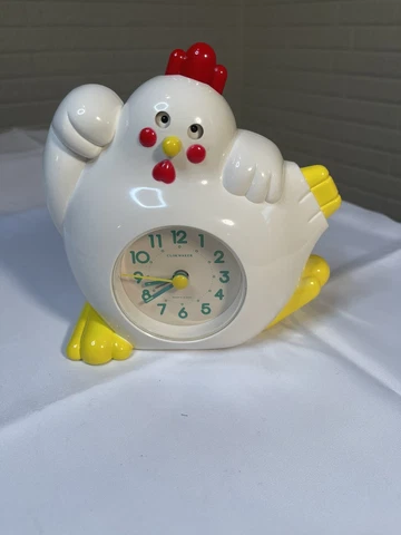 Chicken Rooster Alarm Clock Crows And Says Good Morning In German  Battery Op Cover