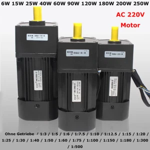 6/15/25~250W 220V AC Getriebe Reduzierstück Motor Drehzahlregelung Motor 3-500K - Bild 1 von 20