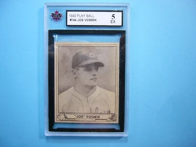 1940 PLAY BALL GUM INC. MLB BASEBALL CARD #144 JOE VOSMIK KSA 5 EX NICE '40 GL - Image 1 of 2