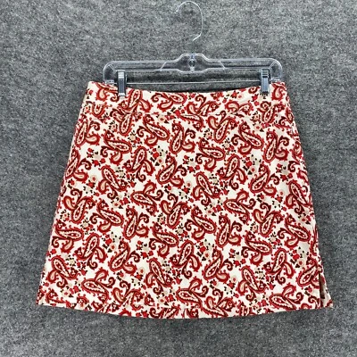 Falda Dama Hagen Mujer 6 Rojo Beige Cachemira Línea A Construido en Calzoncillo Foto 1 de 4