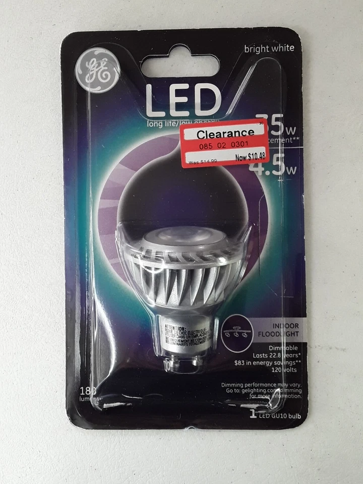 2 GE LED Accent Light 66137 Dimmable 4.5 W Flood Bulb Gu10